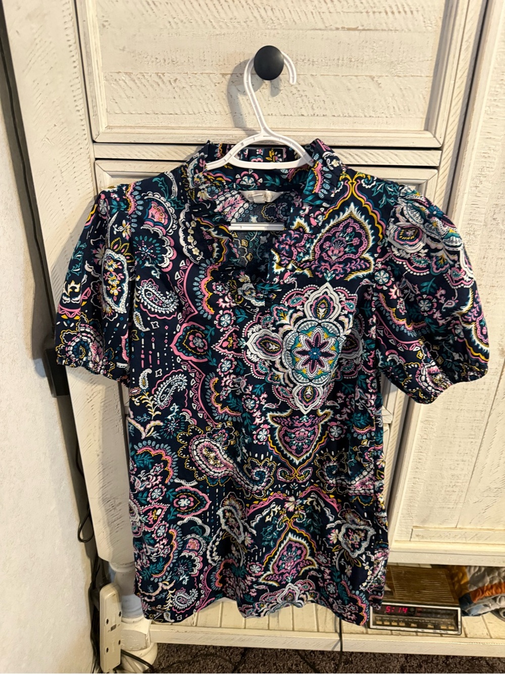 crown & ivy Navy Multicolor Paisley Midi Dress